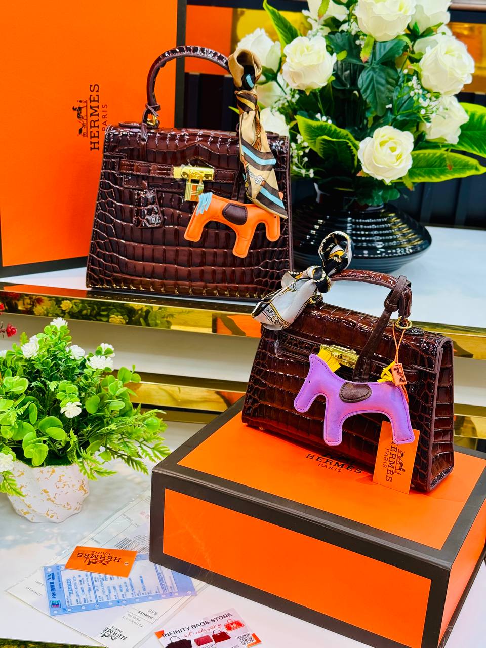 Sac à main Hermes mini kelly crocodile